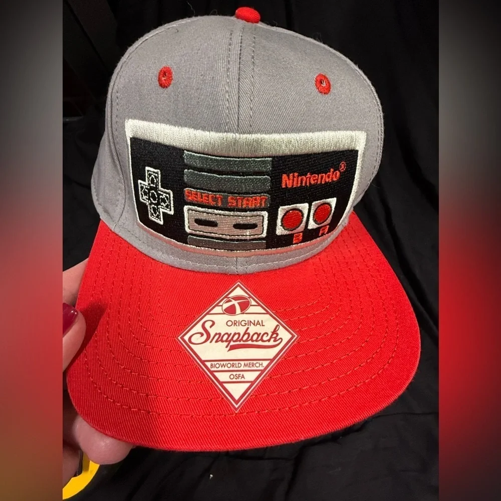 Nintendo Gray and Red Orginal Snapback Hat